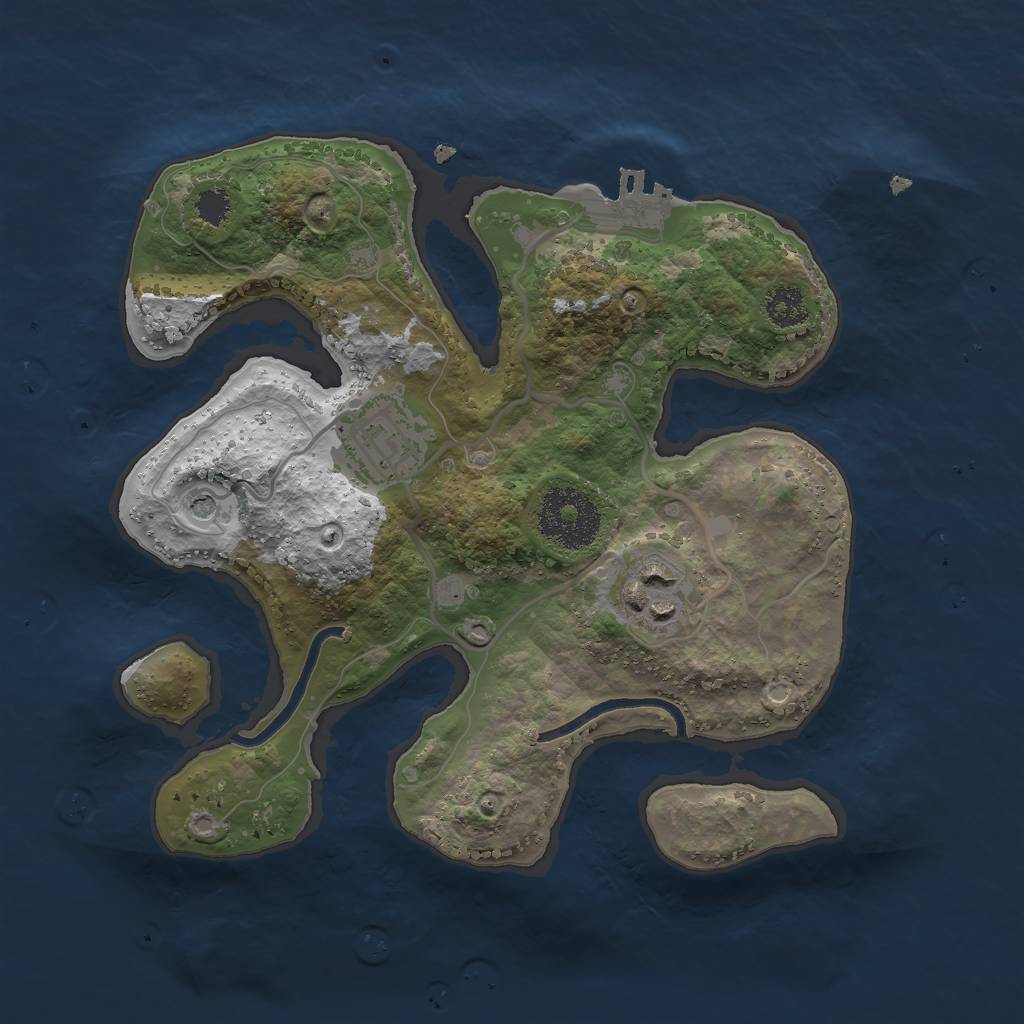 Rust Map: Procedural Map, Size: 2500, Seed: 1097793519, 6 Monuments