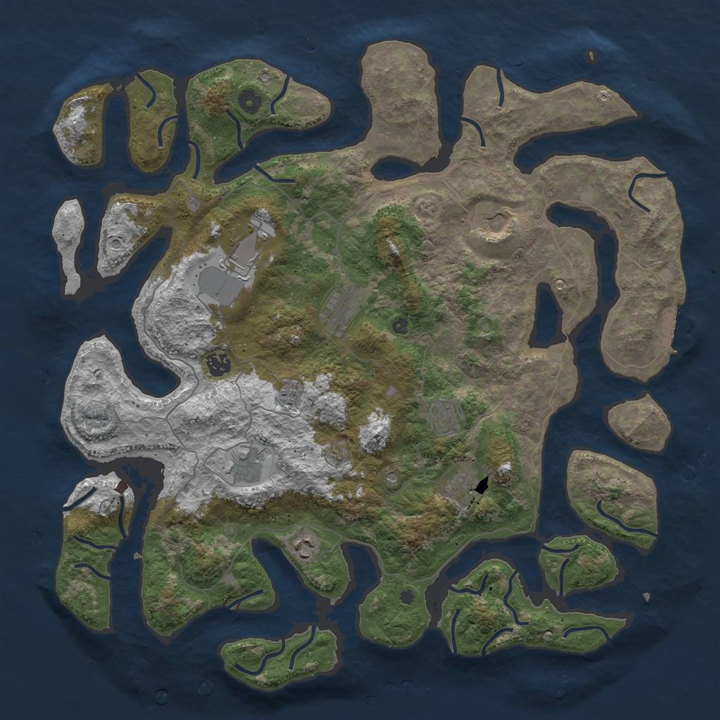 Rust Map: Procedural Map, Size: 4476, Seed: 13247, 13 Monuments