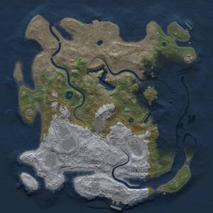 Thumbnail Rust Map: Procedural Map, Size: 4000, Seed: 2304441, 13 Monuments