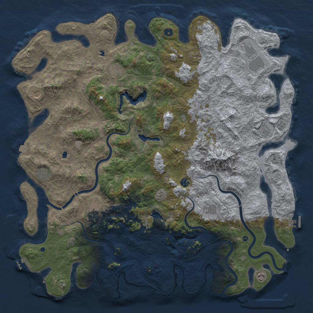 Rust Map: Procedural Map, Size: 5500, Seed: 234543, 17 Monuments