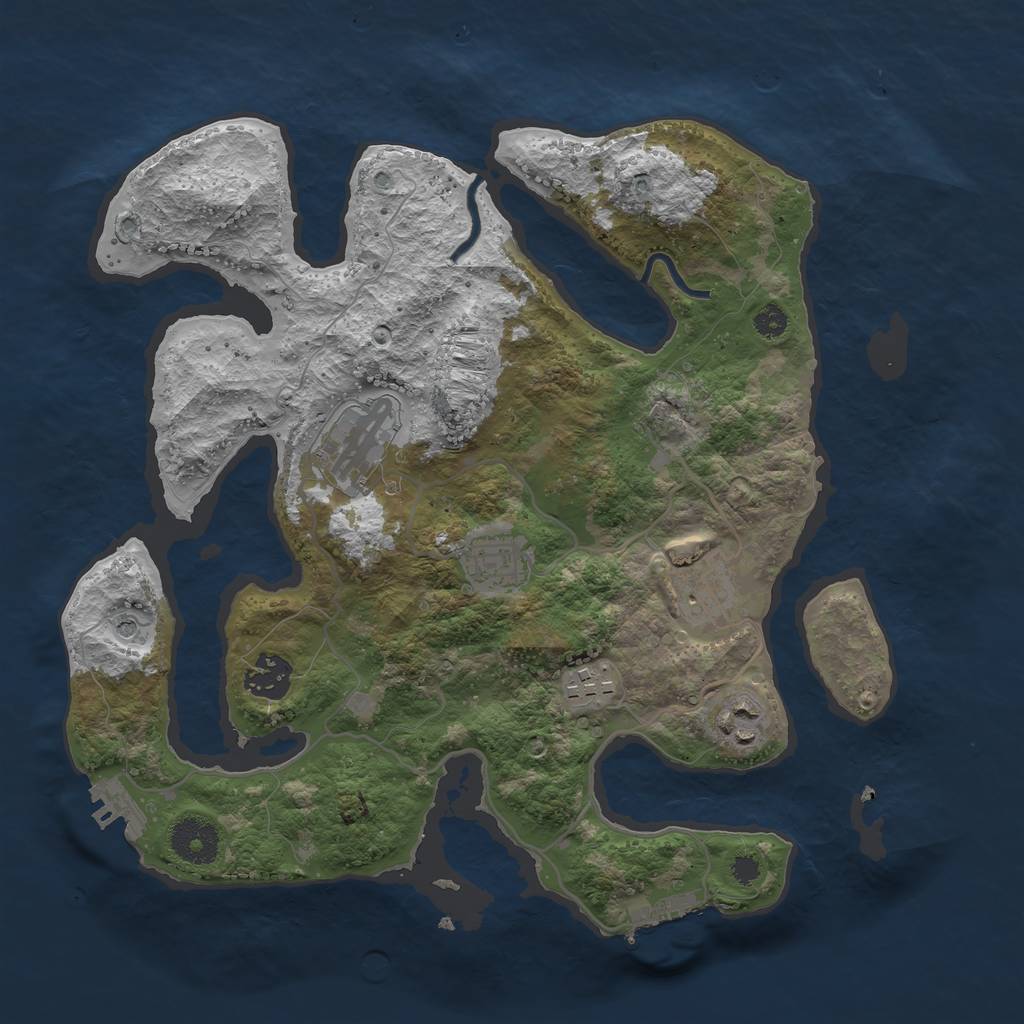 Rust Map: Procedural Map, Size: 3300, Seed: 1034207711, 11 Monuments