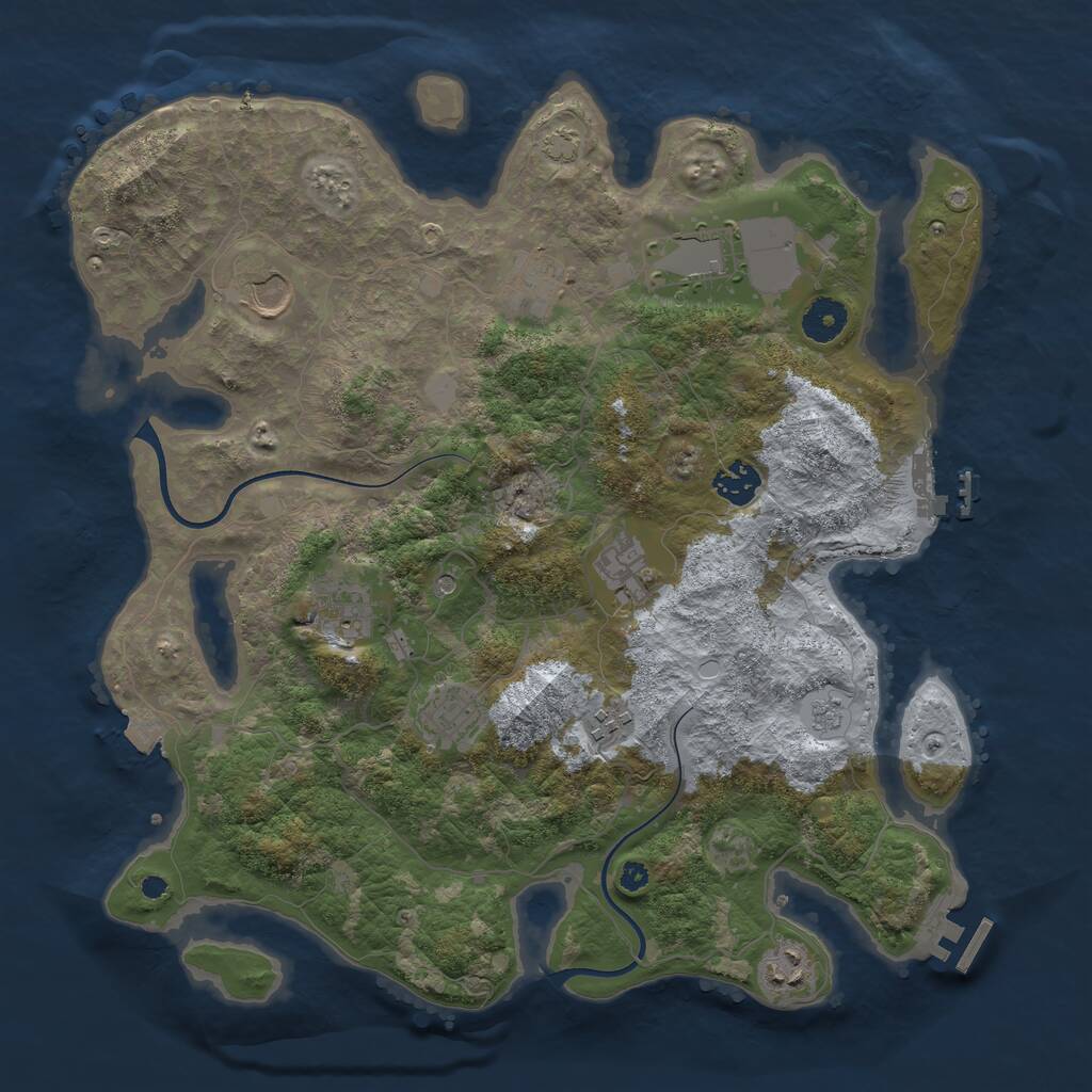 Rust Map: Procedural Map, Size: 3750, Seed: 789261468, 15 Monuments