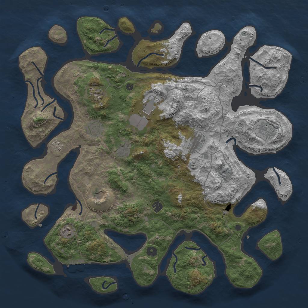 Rust Map: Procedural Map, Size: 4500, Seed: 13666777, 14 Monuments