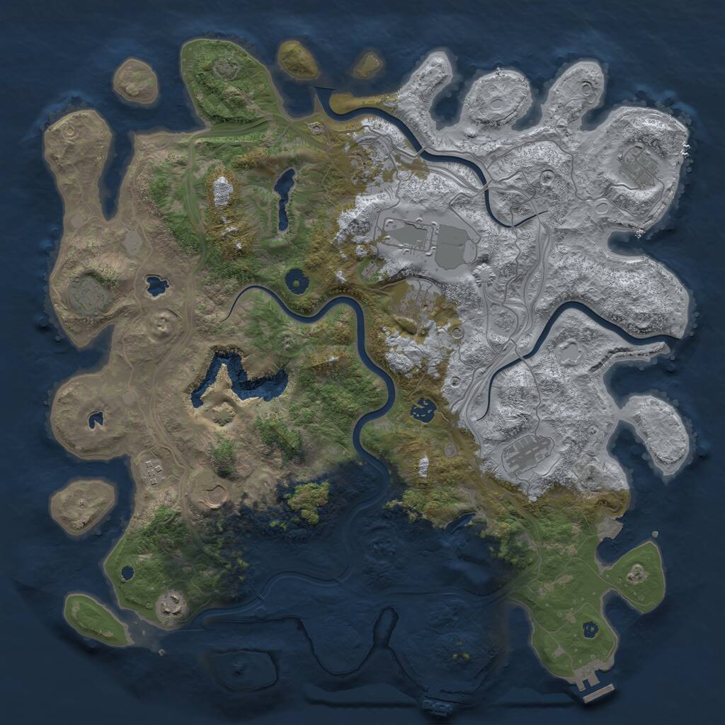 Rust Map: Procedural Map, Size: 4500, Seed: 13666777, 16 Monuments