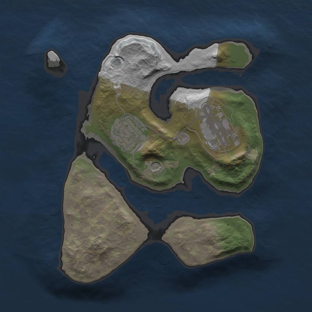 Rust Map: Barren, Size: 2000, Seed: 986, 5 Monuments