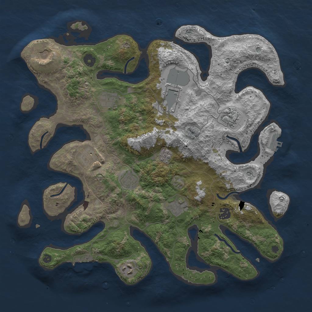Rust Map: Procedural Map, Size: 3800, Seed: 632837832, 15 Monuments