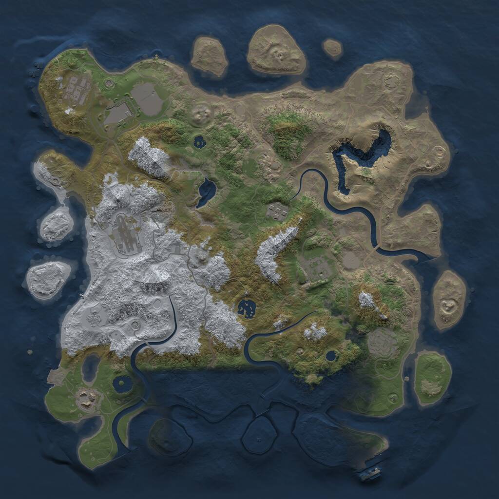 Rust Map: Procedural Map, Size: 4000, Seed: 2116216114, 14 Monuments