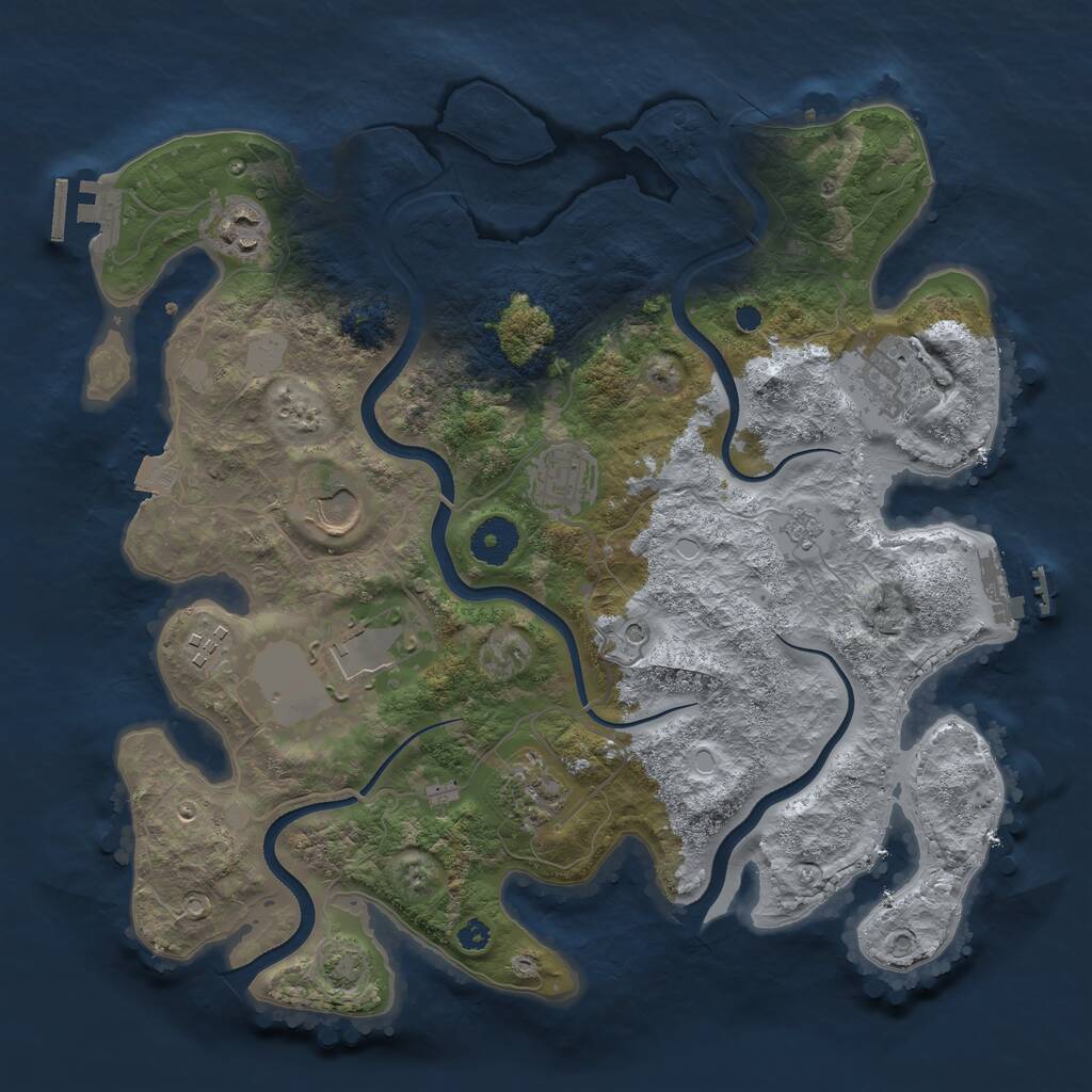 Rust Map: Procedural Map, Size: 3500, Seed: 5367067, 13 Monuments