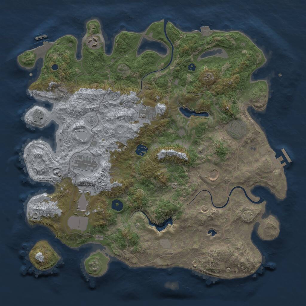 Rust Map: Procedural Map, Size: 4000, Seed: 1857121721, 14 Monuments