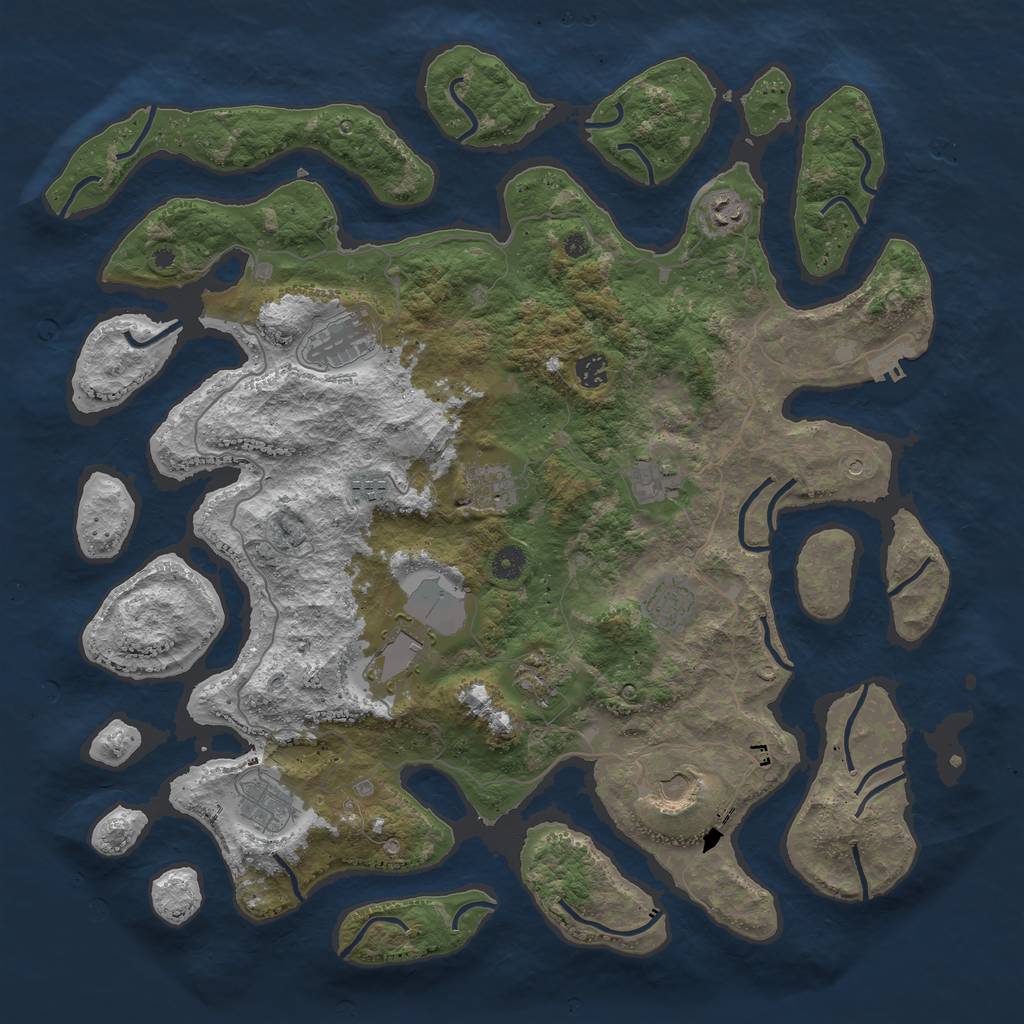 Rust Map: Procedural Map, Size: 4500, Seed: 615682017, 15 Monuments