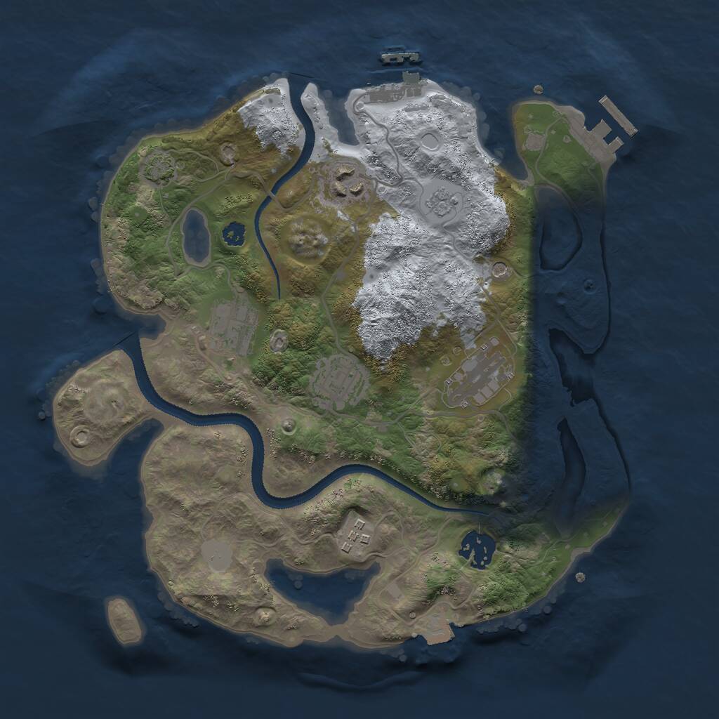 Rust Map: Procedural Map, Size: 3000, Seed: 800680606, 12 Monuments