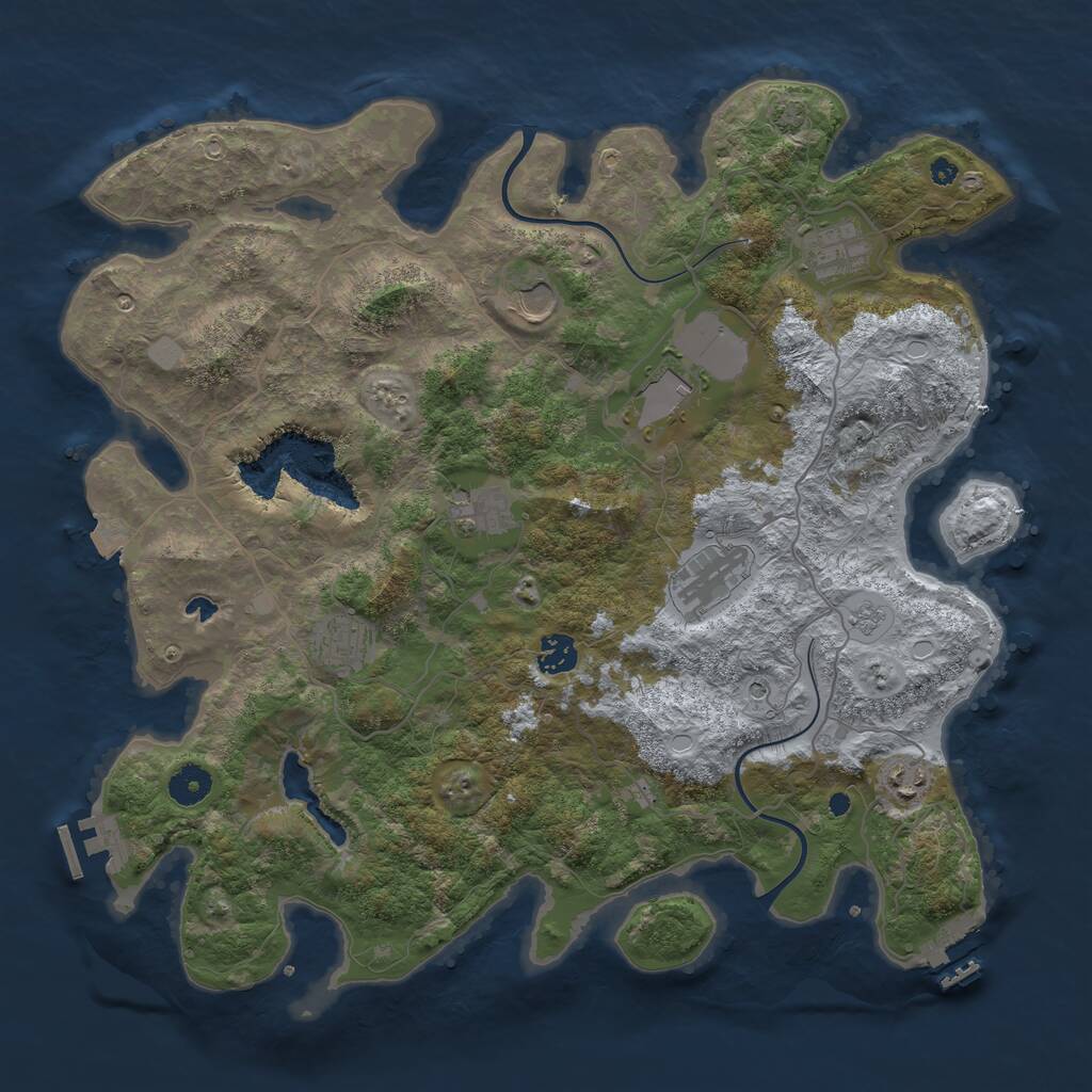 Rust Map: Procedural Map, Size: 4000, Seed: 32158251, 14 Monuments