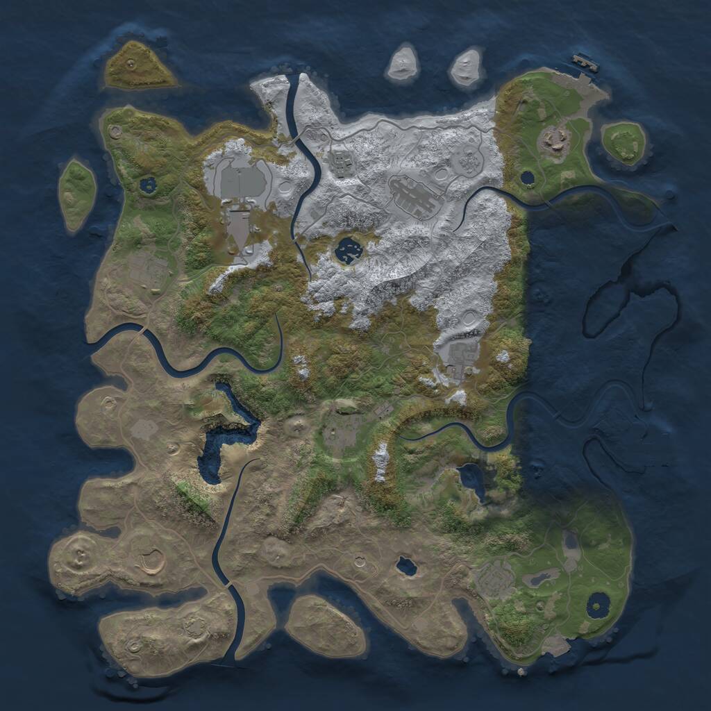 Rust Map: Procedural Map, Size: 4200, Seed: 458750455, 16 Monuments