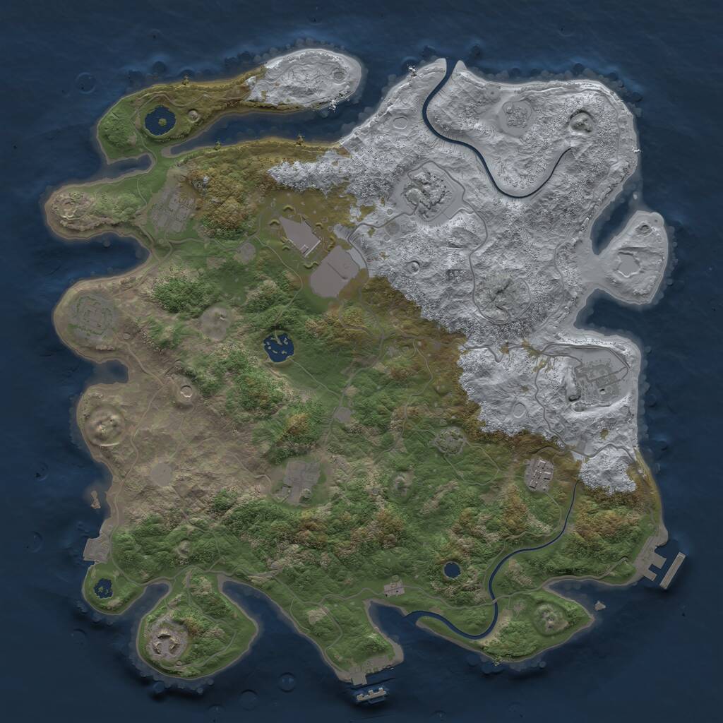 Rust Map: Procedural Map, Size: 3750, Seed: 330045920, 15 Monuments