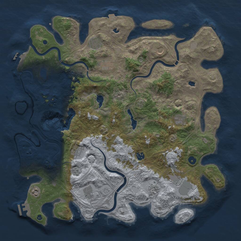 Rust Map: Procedural Map, Size: 4500, Seed: 14183, 17 Monuments