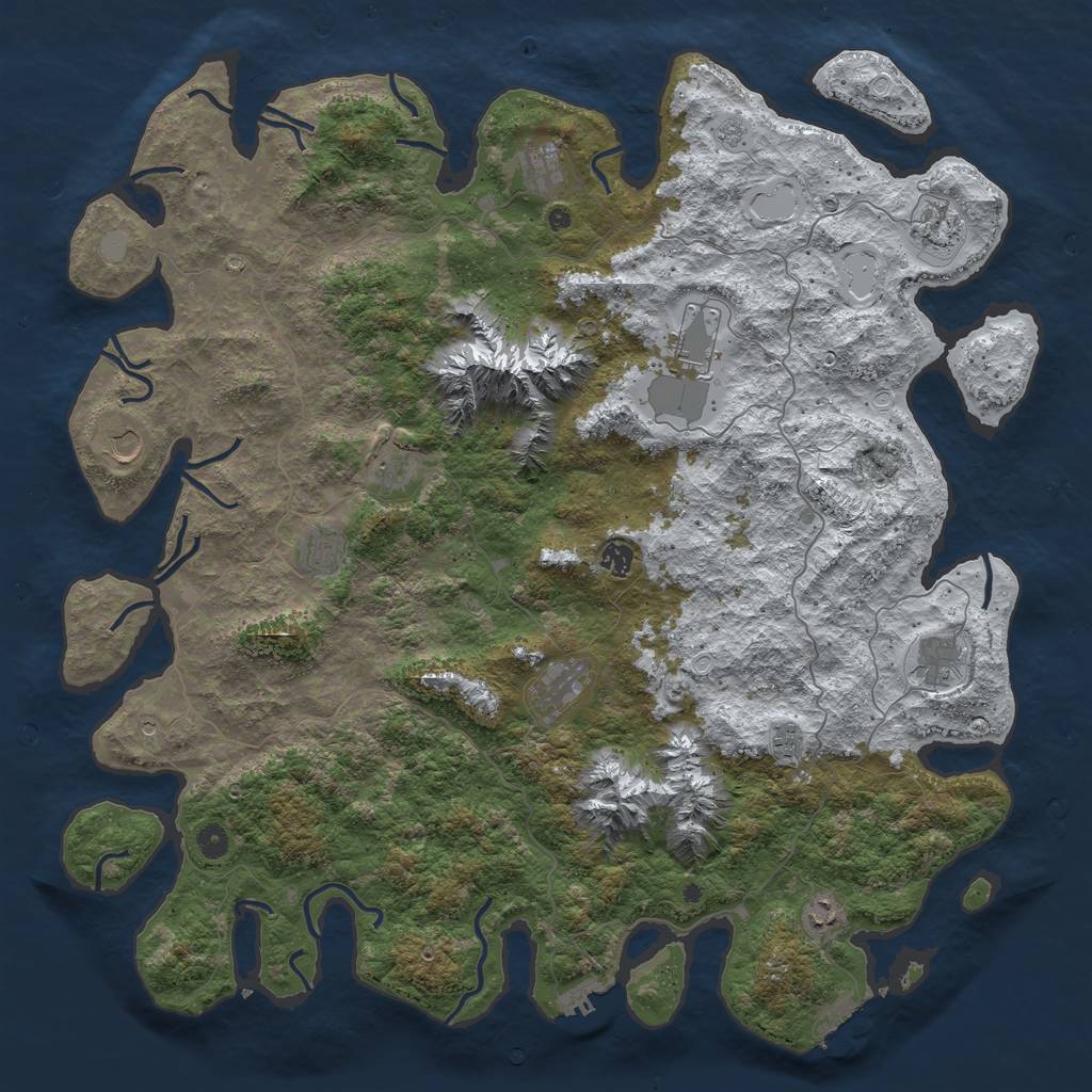 Rust Map: Procedural Map, Size: 5000, Seed: 96897871, 20 Monuments