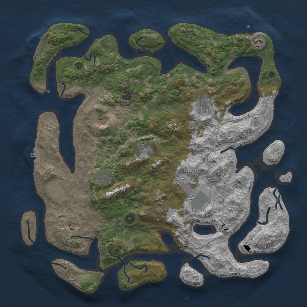 Rust Map: Procedural Map, Size: 4600, Seed: 7256423, 15 Monuments