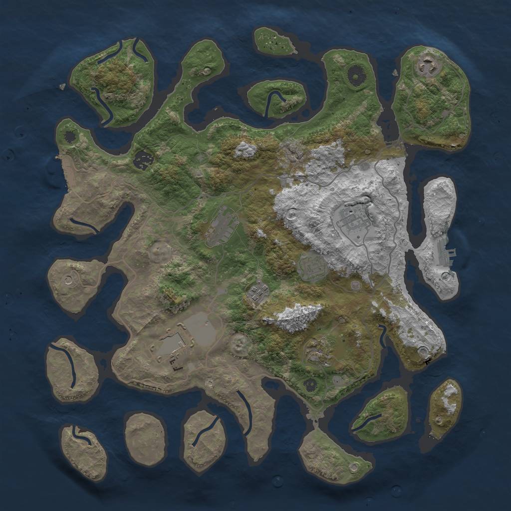 Rust Map: Procedural Map, Size: 4000, Seed: 14888783, 13 Monuments