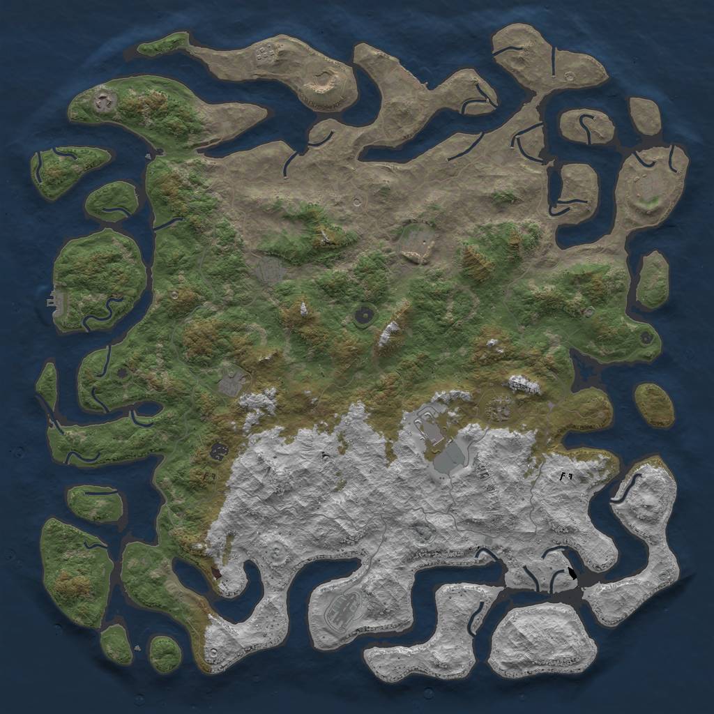 Rust Map: Procedural Map, Size: 6000, Seed: 62141970, 16 Monuments