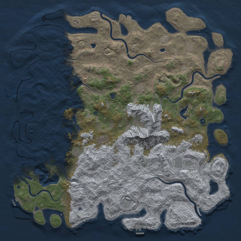 Rust Map: Procedural Map, Size: 6000, Seed: 62141970, 17 Monuments