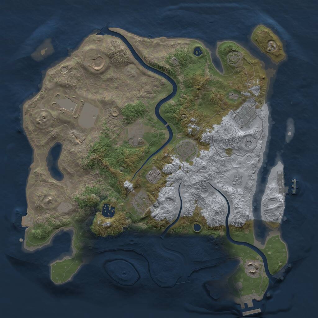 Rust Map: Procedural Map, Size: 3500, Seed: 352714, 15 Monuments