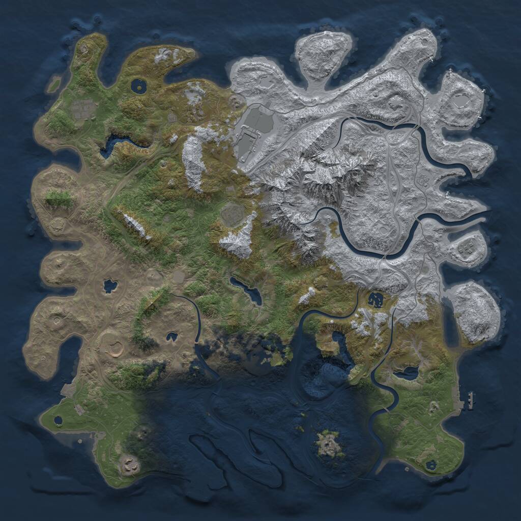 Rust Map: Procedural Map, Size: 5000, Seed: 499099847, 15 Monuments