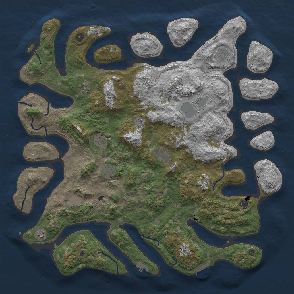 Rust Map: Procedural Map, Size: 5000, Seed: 499099847, 15 Monuments