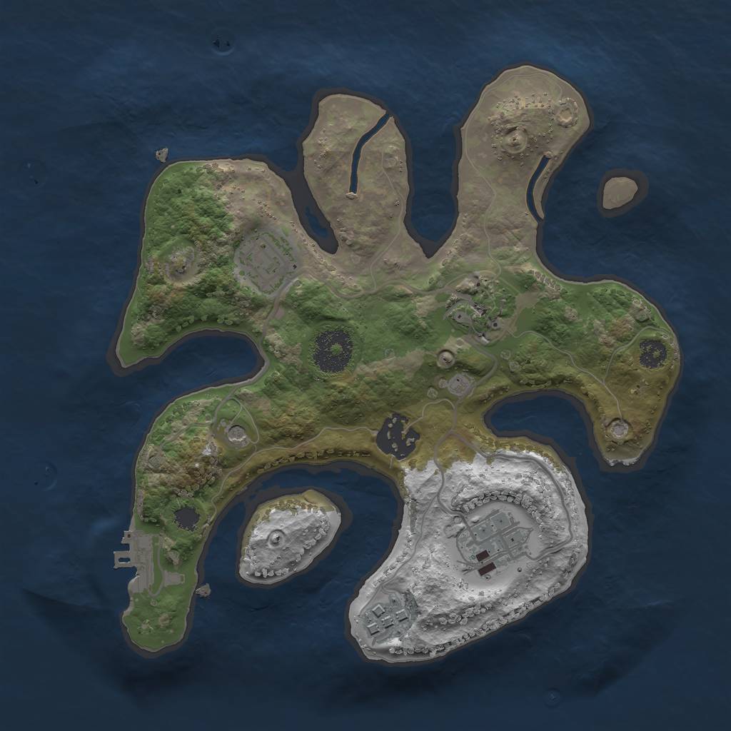 Rust Map: Procedural Map, Size: 2600, Seed: 48419, 9 Monuments