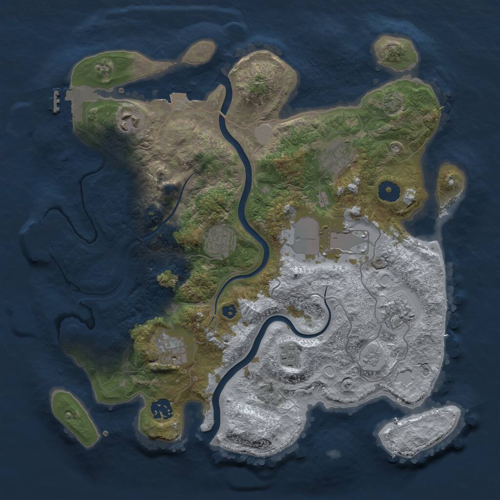 Rust Map: Procedural Map, Size: 3500, Seed: 855086824, 14 Monuments