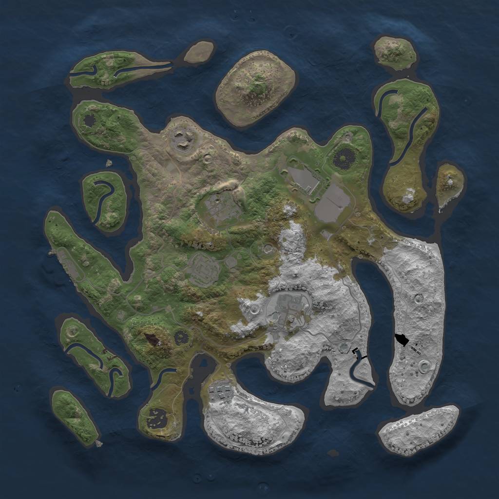 Rust Map: Procedural Map, Size: 3500, Seed: 855086824, 11 Monuments