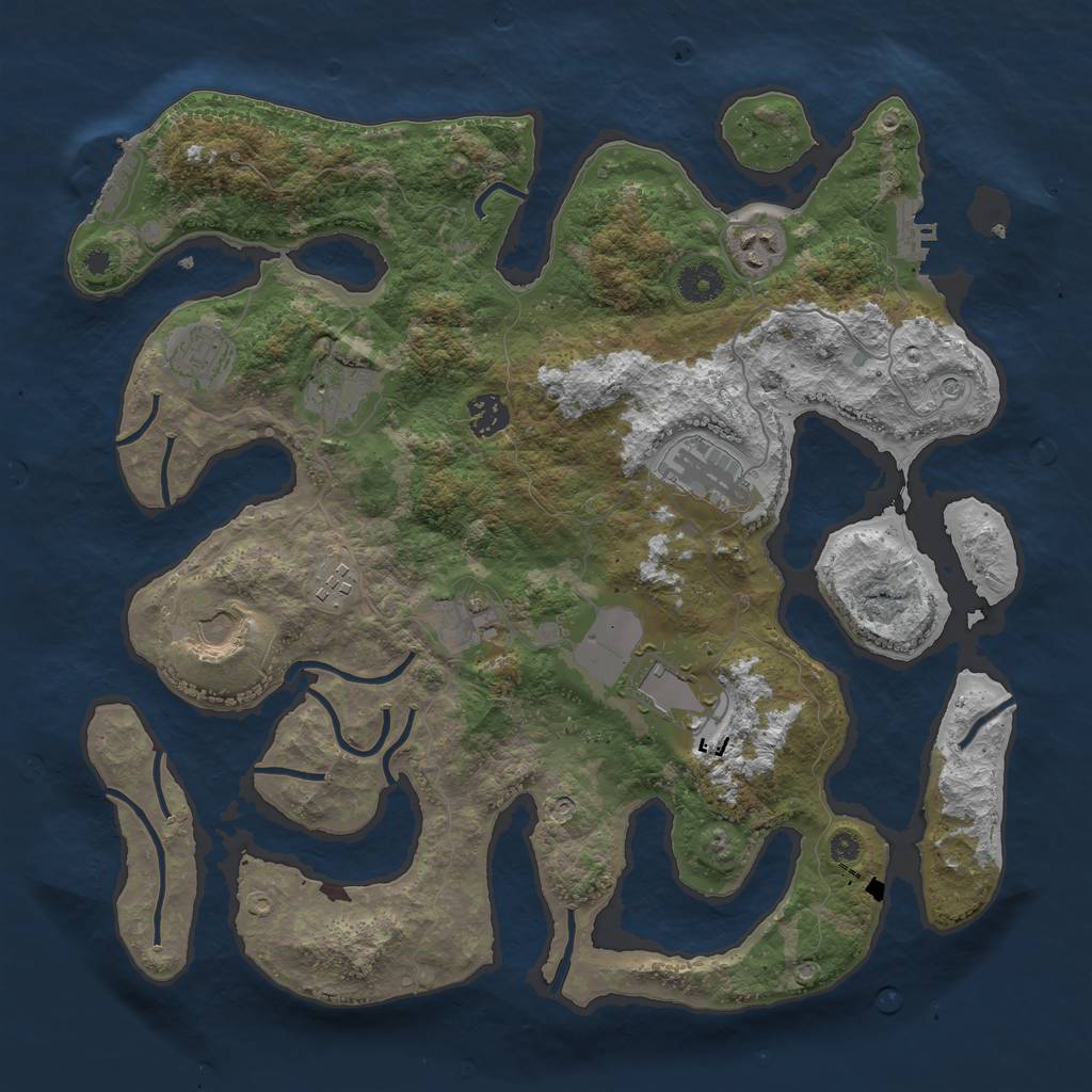 Rust Map: Procedural Map, Size: 3823, Seed: 3812, 14 Monuments