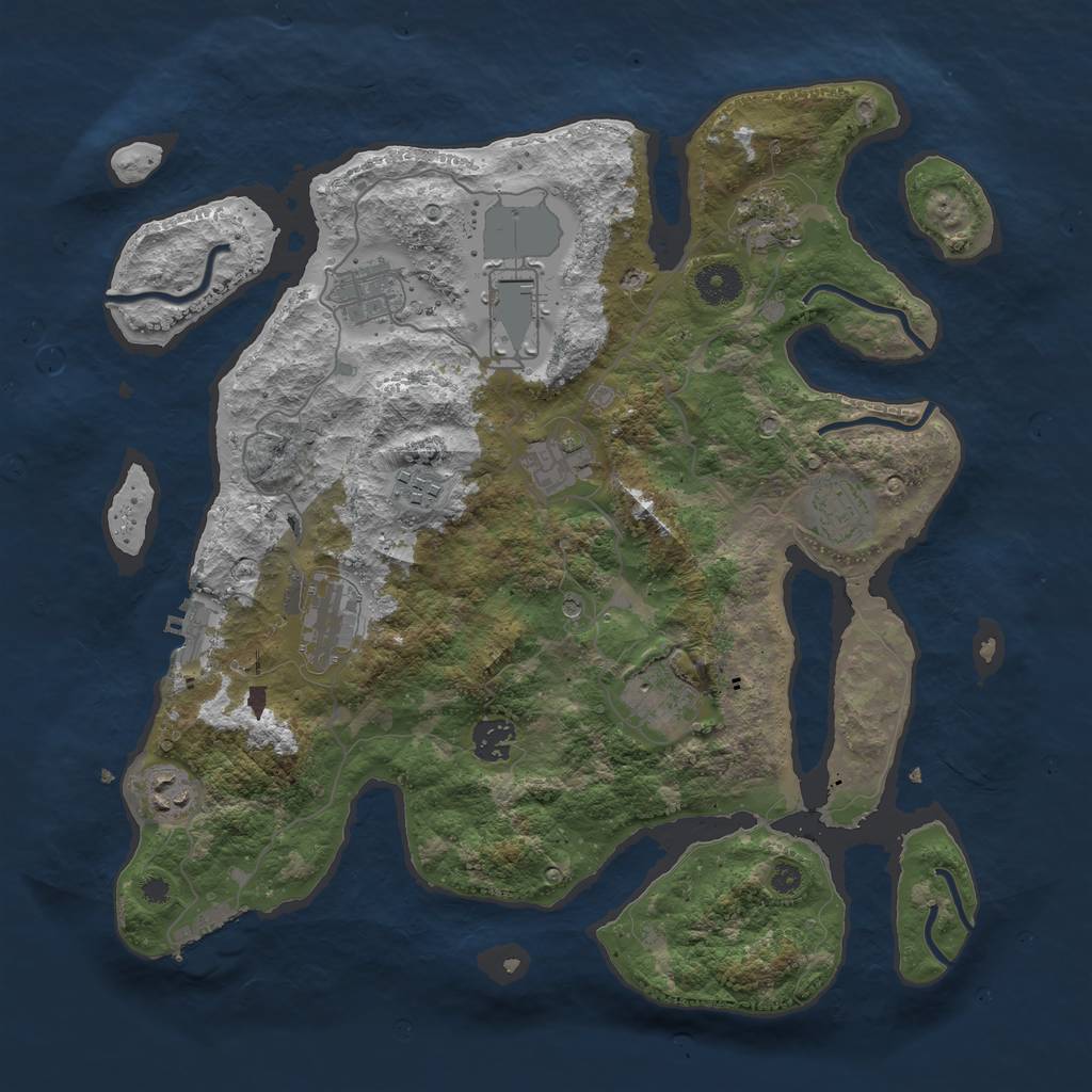 Rust Map: Procedural Map, Size: 3750, Seed: 450299147, 15 Monuments