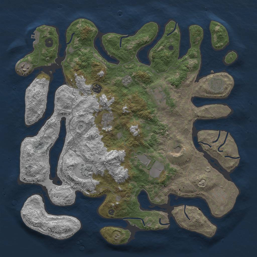 Rust Map: Procedural Map, Size: 4250, Seed: 509272, 14 Monuments