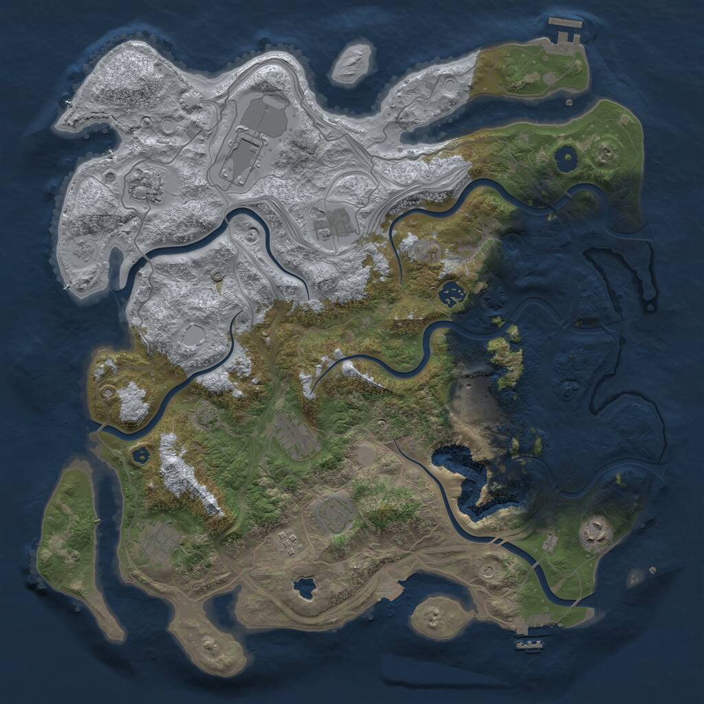 Rust Map: Procedural Map, Size: 4250, Seed: 1331019966, 16 Monuments
