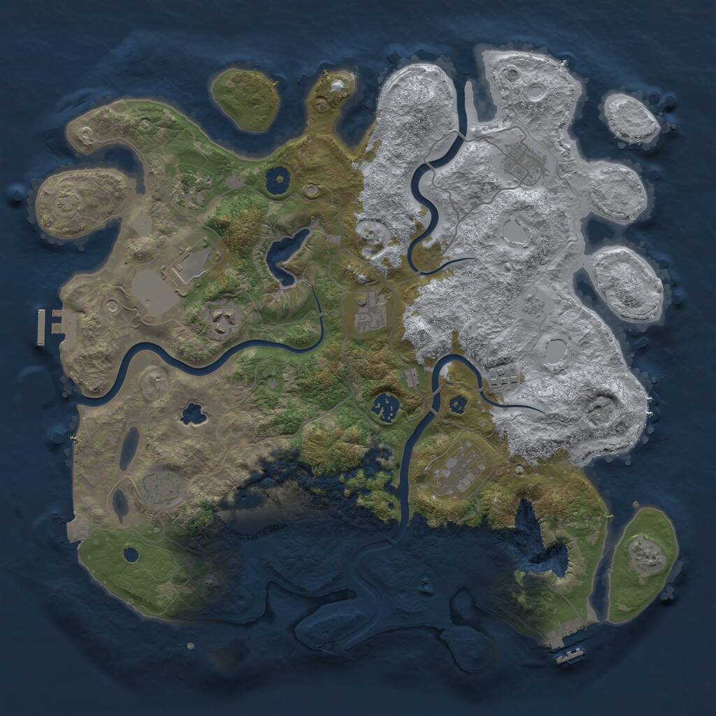 Rust Map: Procedural Map, Size: 4000, Seed: 1897519035, 16 Monuments