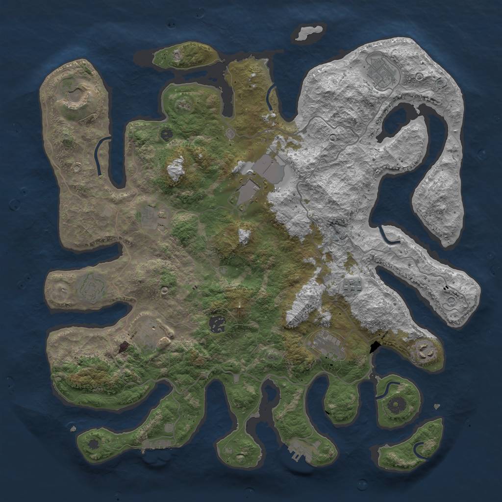 Rust Map: Procedural Map, Size: 4250, Seed: 6165, 15 Monuments