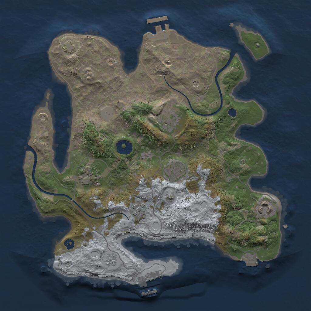 Rust Map: Procedural Map, Size: 3000, Seed: 9062018, 11 Monuments