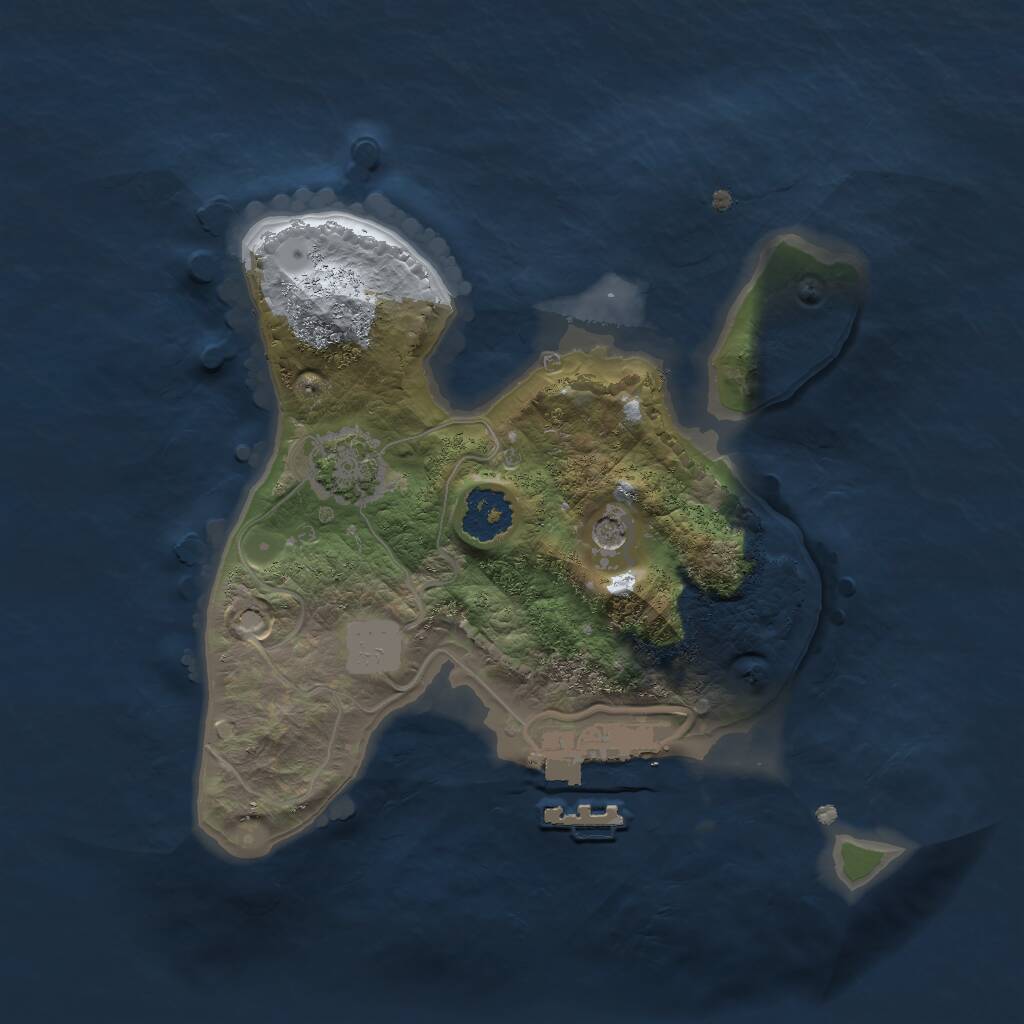 Rust Map: Procedural Map, Size: 2000, Seed: 1751271357, 4 Monuments