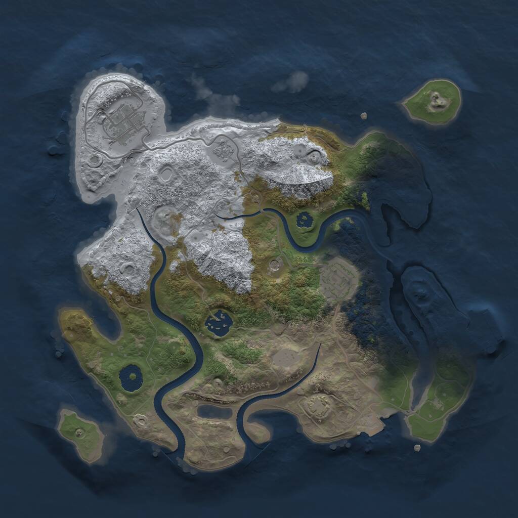 Rust Map: Procedural Map, Size: 3100, Seed: 55599996, 8 Monuments