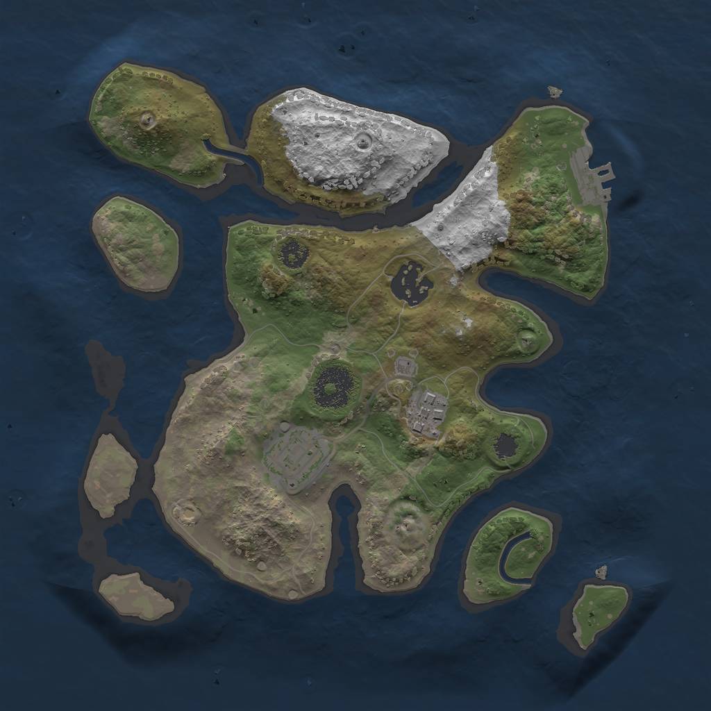 Rust Map: Procedural Map, Size: 2600, Seed: 20356198, 6 Monuments