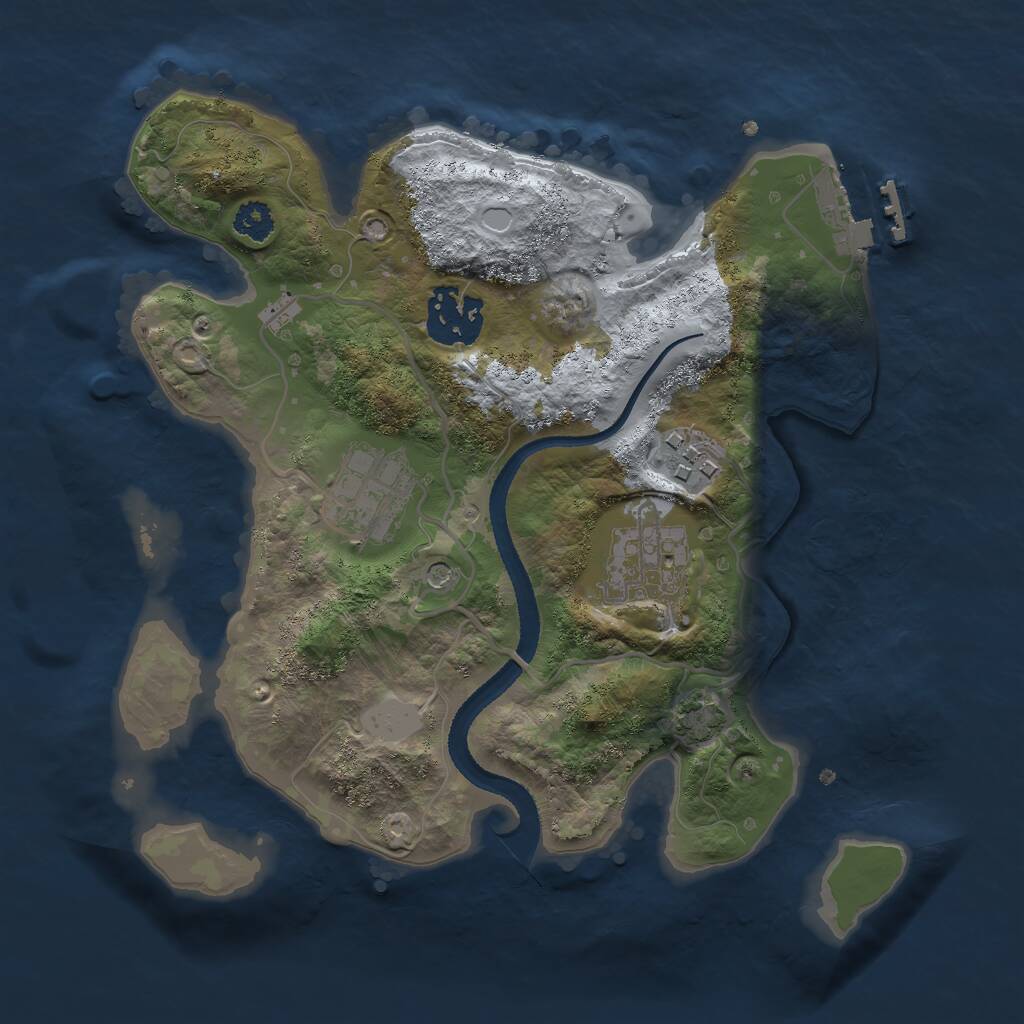 Rust Map: Procedural Map, Size: 2600, Seed: 20356198, 8 Monuments