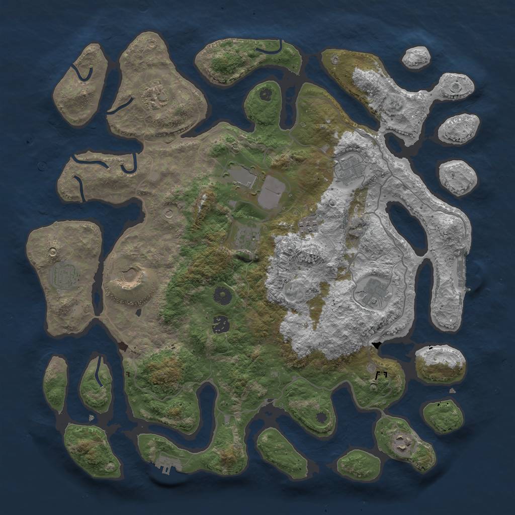 Rust Map: Procedural Map, Size: 4250, Seed: 74868122, 15 Monuments