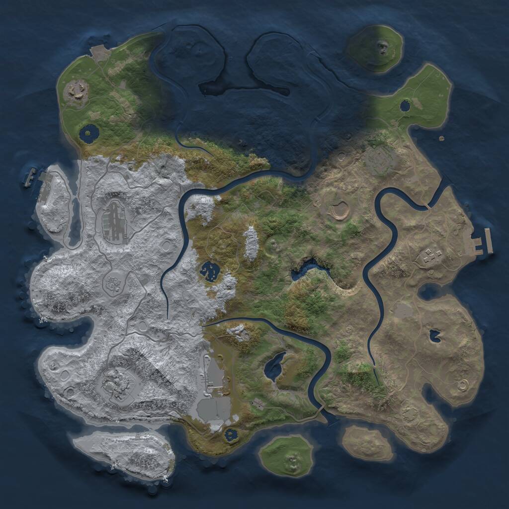 Rust Map: Procedural Map, Size: 4000, Seed: 700163531, 14 Monuments