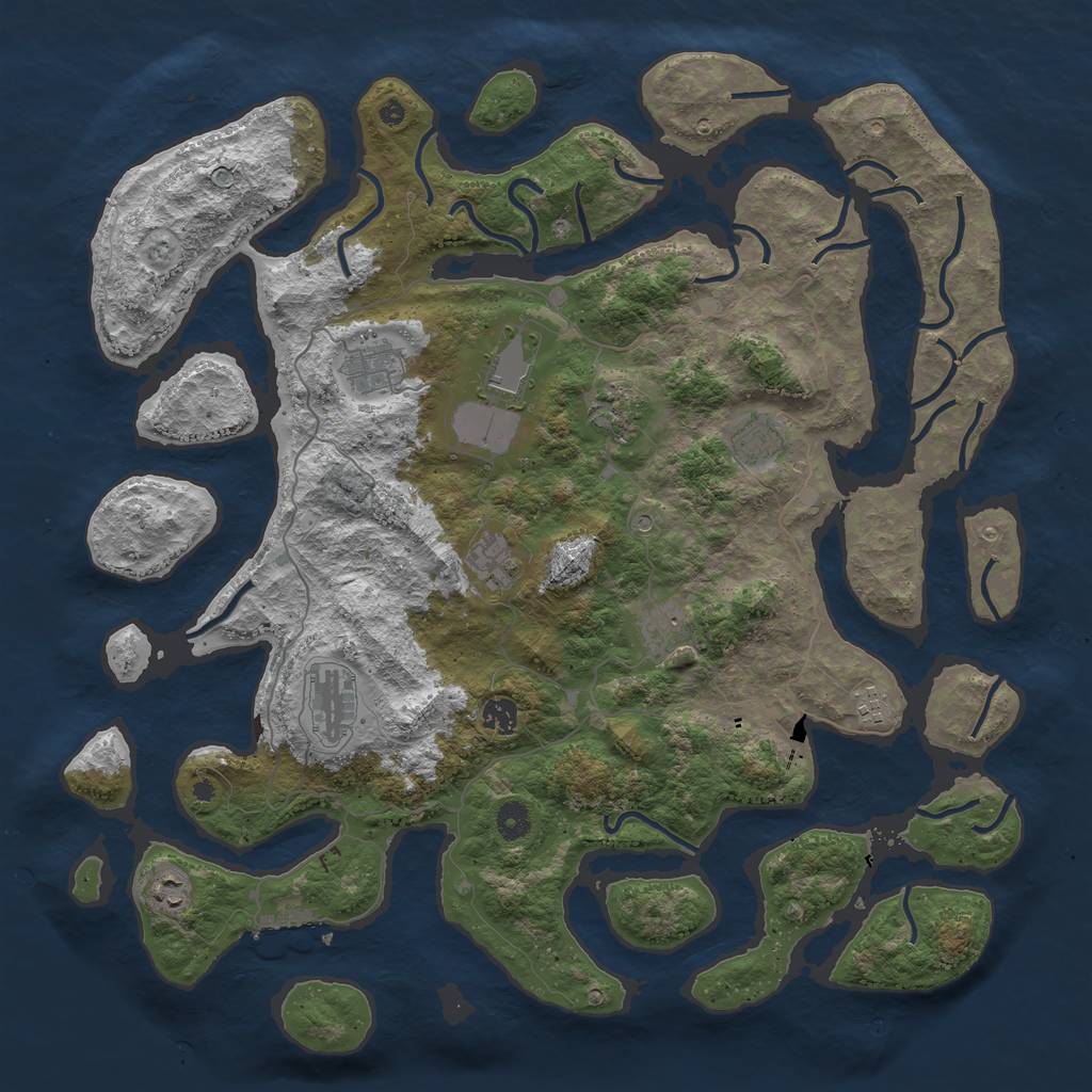 Rust Map: Procedural Map, Size: 4500, Seed: 26222, 14 Monuments