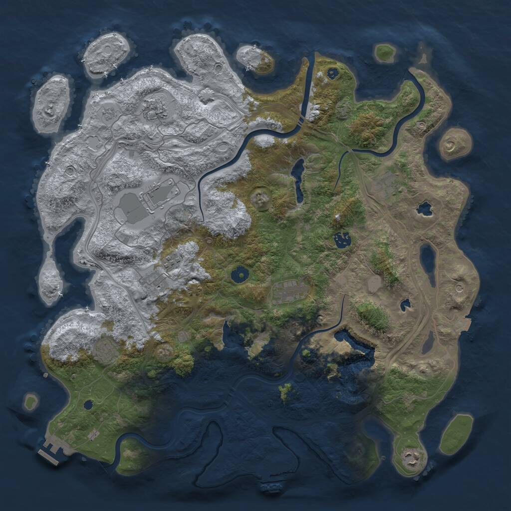 Rust Map: Procedural Map, Size: 4500, Seed: 30207, 15 Monuments
