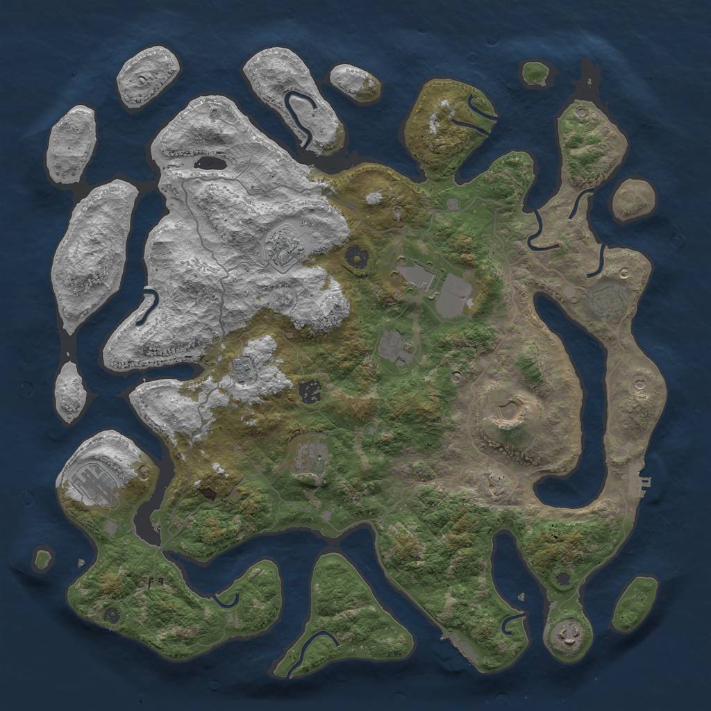 Rust Map: Procedural Map, Size: 4500, Seed: 30207, 15 Monuments