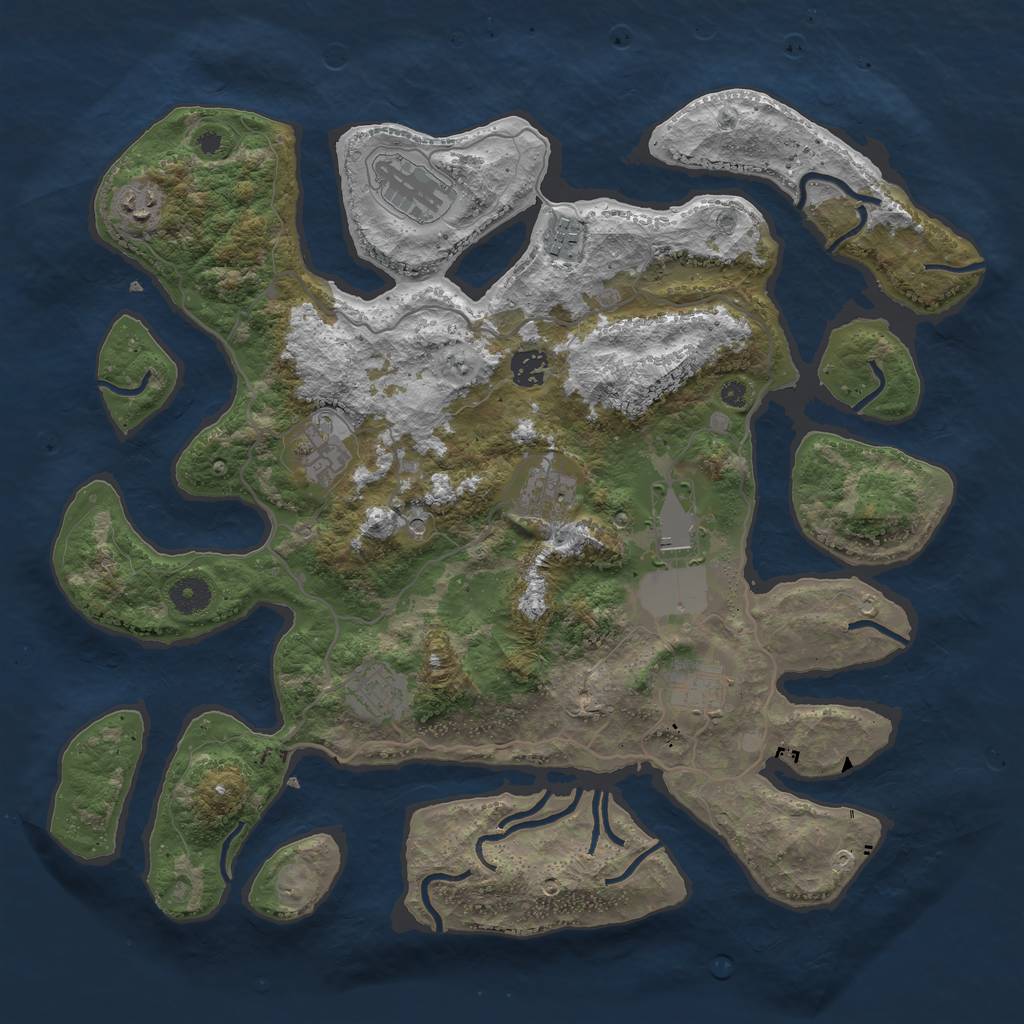 Rust Map: Procedural Map, Size: 4000, Seed: 381656215, 12 Monuments