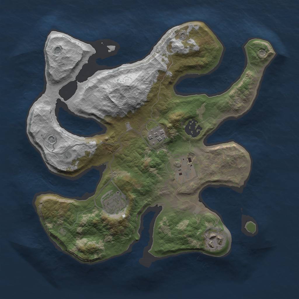 Rust Map: Barren, Size: 2700, Seed: 17, 8 Monuments