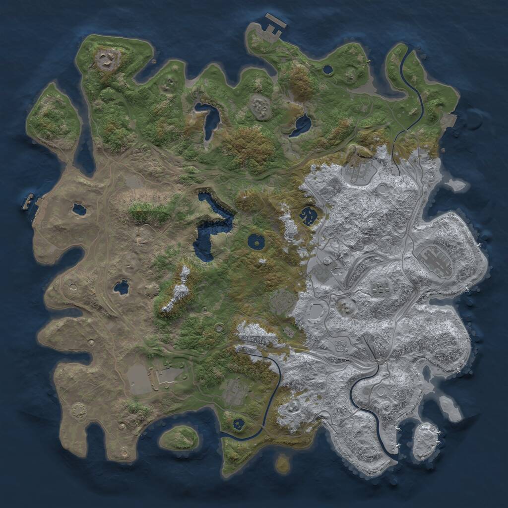 Rust Map: Procedural Map, Size: 4500, Seed: 2136983282, 15 Monuments