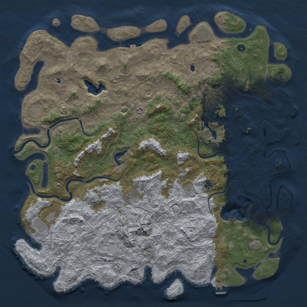 Rust Map: Procedural Map, Size: 6000, Seed: 4592, 17 Monuments